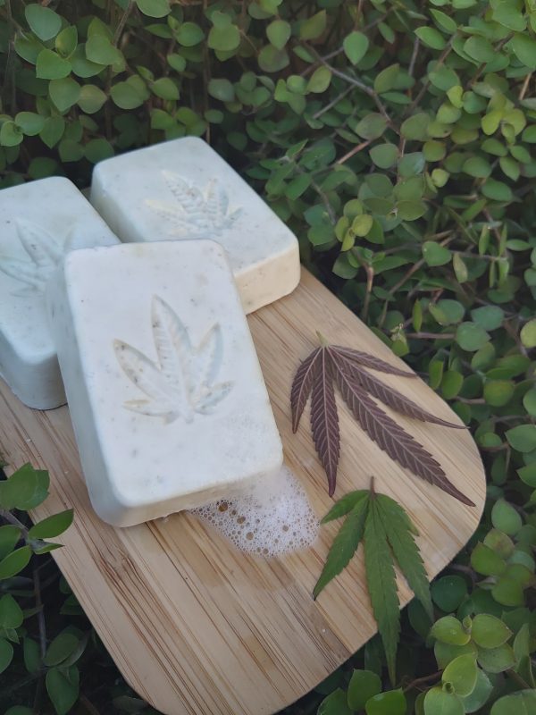 Rectangular shaped cannabis leaf .soap bars with cannabis leaf impression in the soap